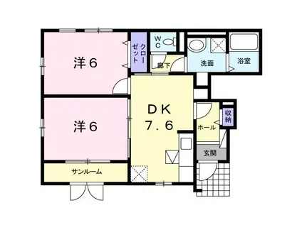 サニーメゾンSN(2DK/1階)の間取り写真