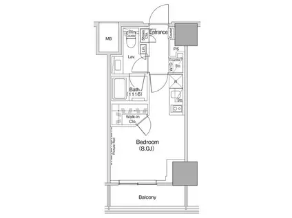 ザ・パークハビオ荏原中延駅前(ワンルーム/5階)の間取り写真