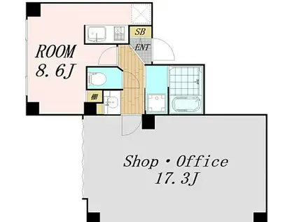 GM TENJINBASHI(ワンルーム/1階)の間取り写真