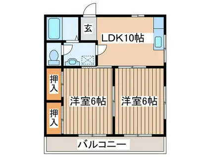 DSTYLE上田名BLD(2LDK/3階)の間取り写真