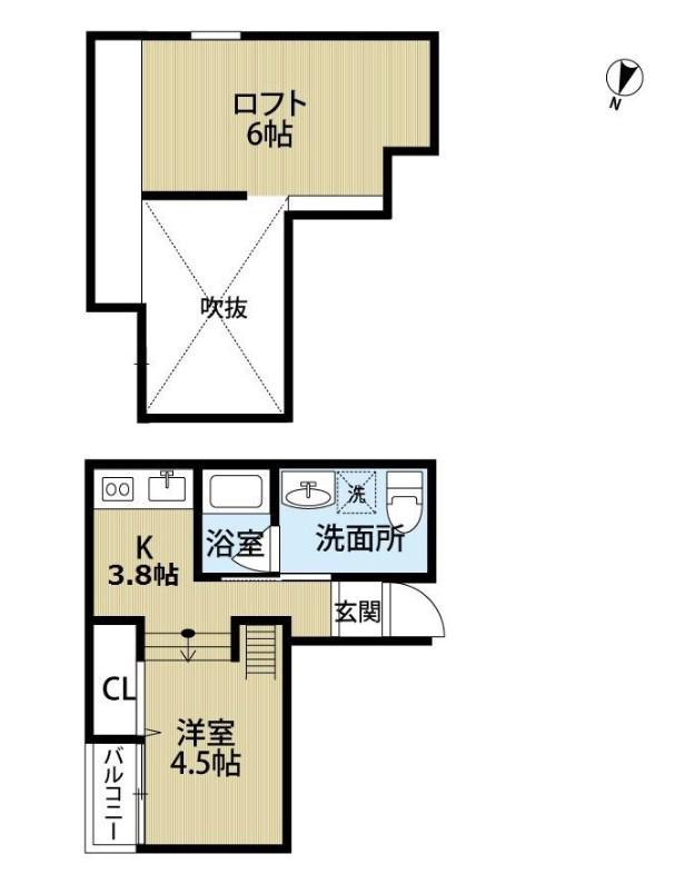 エクル海運町(1SK/1階)の間取り写真