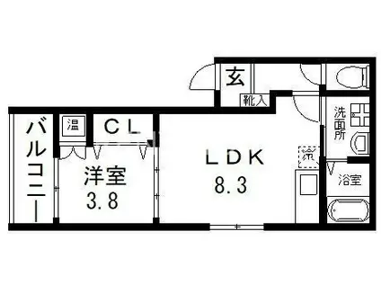 AVANTIO ソラネル(1LDK/2階)の間取り写真
