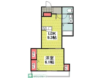 無添加TSUNAGU(1LDK/3階)の間取り写真