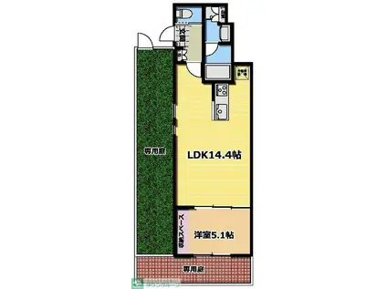 BRILLIANT JO-1(1LDK/1階)の間取り写真