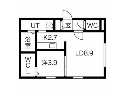リヴィエール福住11(1LDK/2階)の間取り写真
