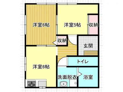 メゾンドルポIII(2DK/1階)の間取り写真