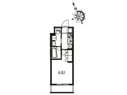 アジールコート東大井(1K/5階)の間取り写真