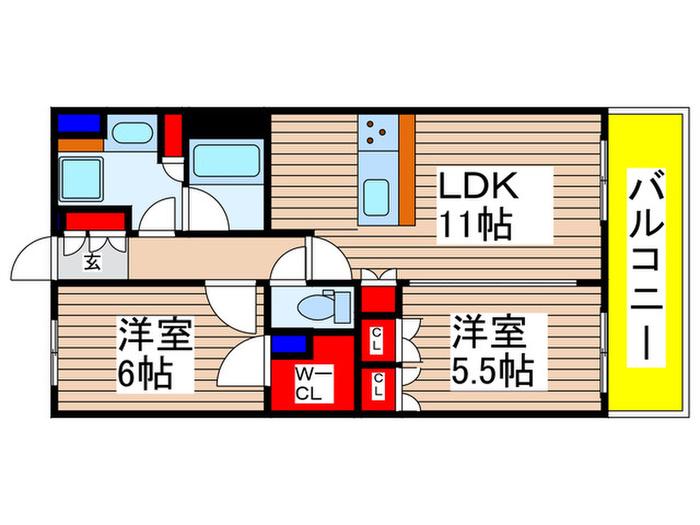 コンフォリア成増グリーンサイド(2LDK/2階)の間取り写真