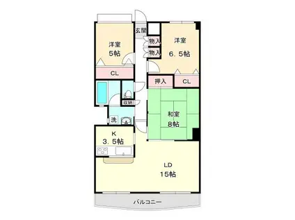 ドムス喜兵衛 宙(3LDK/2階)の間取り写真