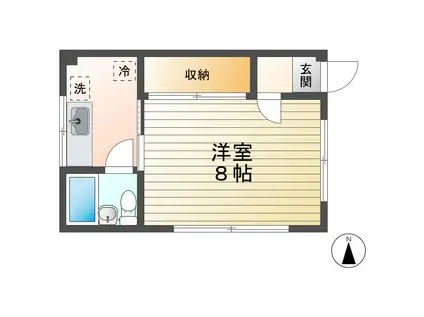 ハイツカワムラ(1K/1階)の間取り写真