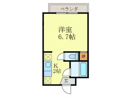 TAFFY北山(1K/2階)の間取り写真