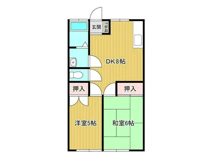 サンバレー井上(2DK/1階)の間取り写真