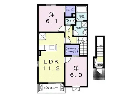フレ フュチュール(2LDK/2階)の間取り写真