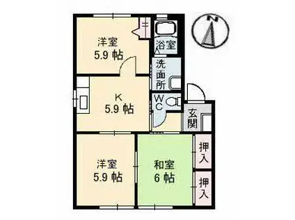 フォーレス・シャンテ(3K/1階)の間取り写真