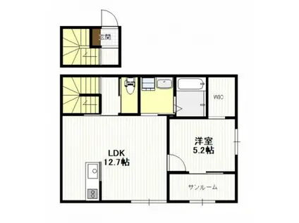 油見2丁目アパート(1LDK/2階)の間取り写真