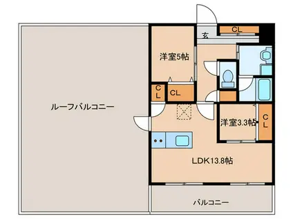 CRESCENT六本松南(2LDK/6階)の間取り写真