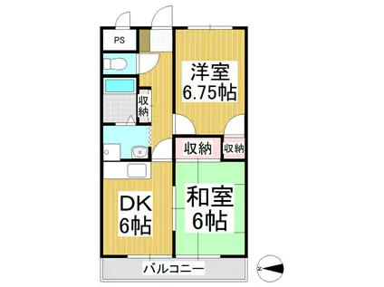 コーポ中央(2DK/2階)の間取り写真