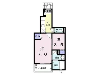 コート・ノース本庄B(2K/1階)の間取り写真