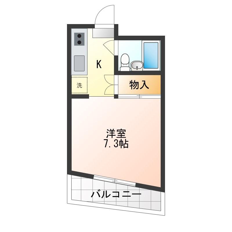エスペランサ喜沢(ワンルーム/3階)の間取り写真