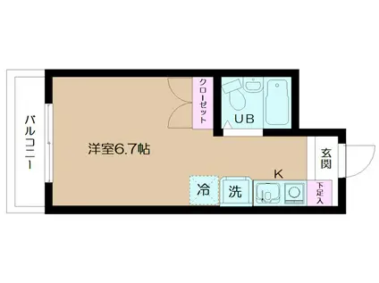 アイフォート立川(1K/2階)の間取り写真