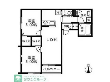 川越市木野目計画(2LDK/2階)の間取り写真