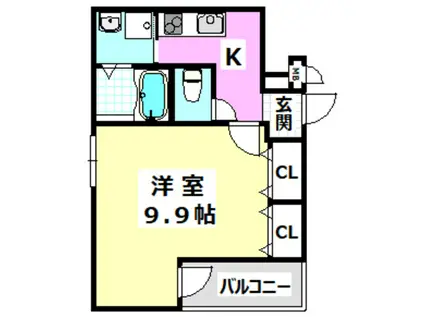 フジパレス摂津香露園(1K/3階)の間取り写真