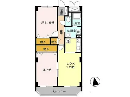エルロード住吉7号館(2LDK/3階)の間取り写真