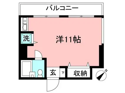 ロワジール多摩川(ワンルーム/2階)の間取り写真