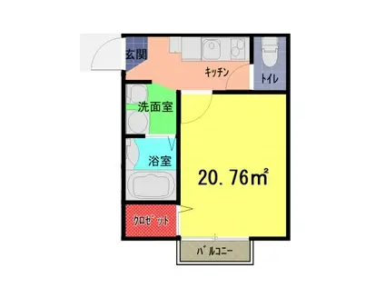 MOCA(1K/1階)の間取り写真