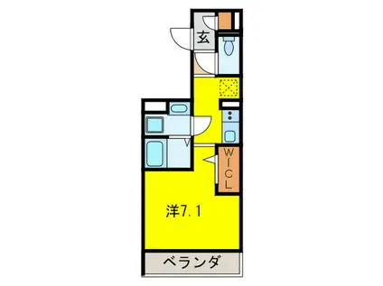 みだ六アパートメント御影(ワンルーム/1階)の間取り写真