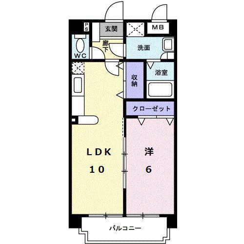シャルマンパレス(1LDK/1階)の間取り写真