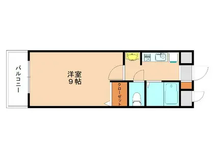 ギャラン赤間駅前(1K/2階)の間取り写真