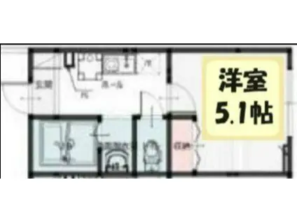 一ノ割アパート(1K/2階)の間取り写真