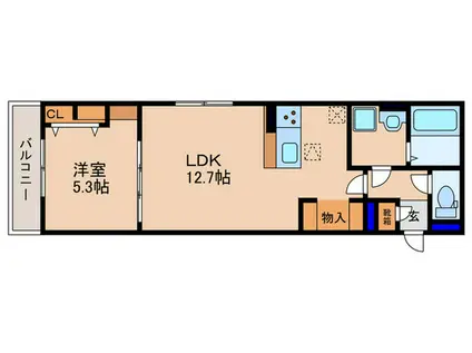 D-ROOM平井A棟(1LDK/1階)の間取り写真
