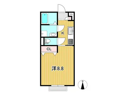 プリマヴェーラ(1K/2階)の間取り写真
