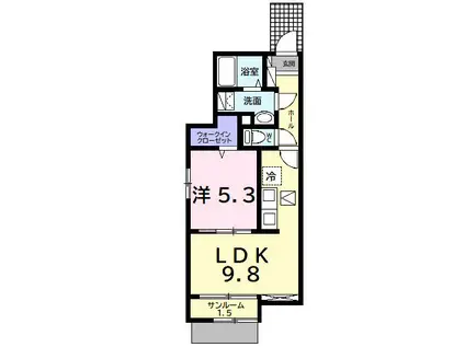 ネオ・アルカンシェル(1LDK/1階)の間取り写真