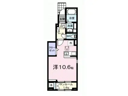 ファイアブルーム大森(ワンルーム/1階)の間取り写真