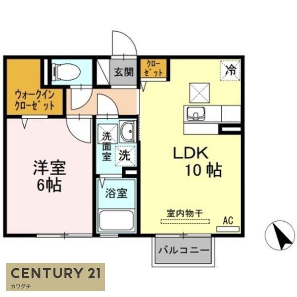 パーク・サンライト(1LDK/1階)の間取り写真