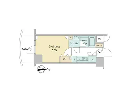 アジールコート西新宿(1K/11階)の間取り写真