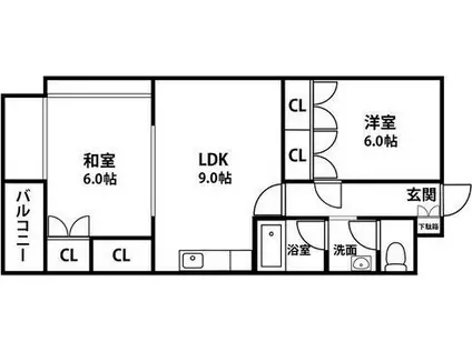 ソシエール南5条(2LDK/3階)の間取り写真