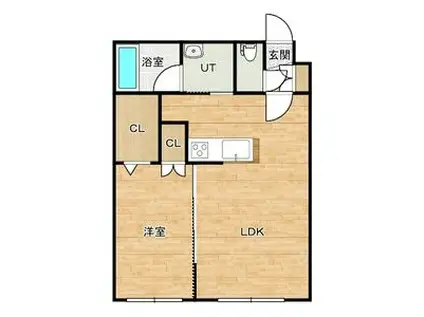 プラリネ(1LDK/4階)の間取り写真