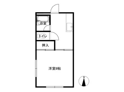 エスポワール優(1K/2階)の間取り写真