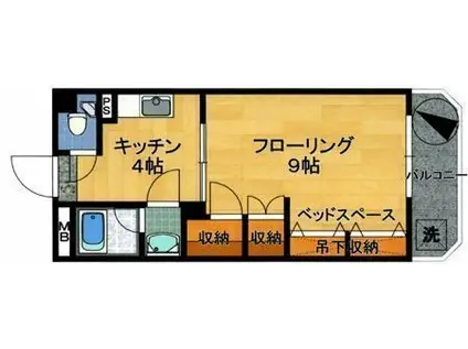 ランブイエ南福岡ハイツ(1K/5階)の間取り写真