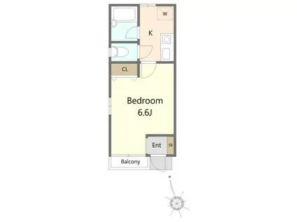 メゾンダムール(1K/1階)の間取り写真