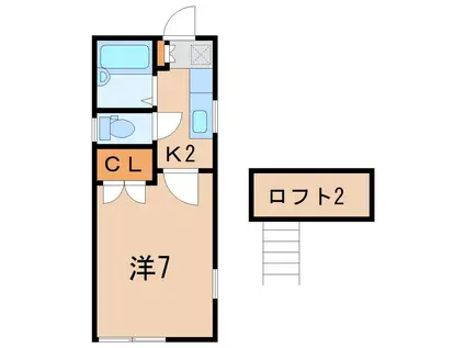 PW-HARAGIWA(1K/2階)の間取り写真