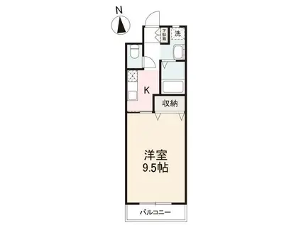 ツインフル21(1K/4階)の間取り写真