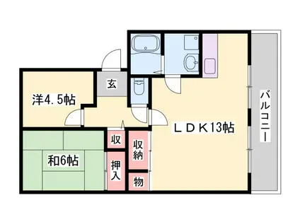 ウィステリア構(2LDK/3階)の間取り写真