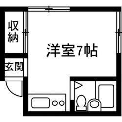アドニスASコーポ(ワンルーム/2階)の間取り写真