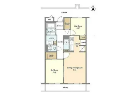 レスタ目黒(2LDK/2階)の間取り写真