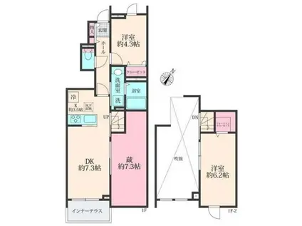 仮日野市東平山 工事(2LDK/1階)の間取り写真